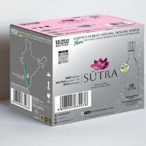 SUTRA Artesian Water 750ml (Pack of 12)– Premium Natural Mineral Water in Luxurious Glass Bottles